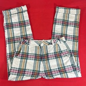 Free People Plaid Bootcut Trousers